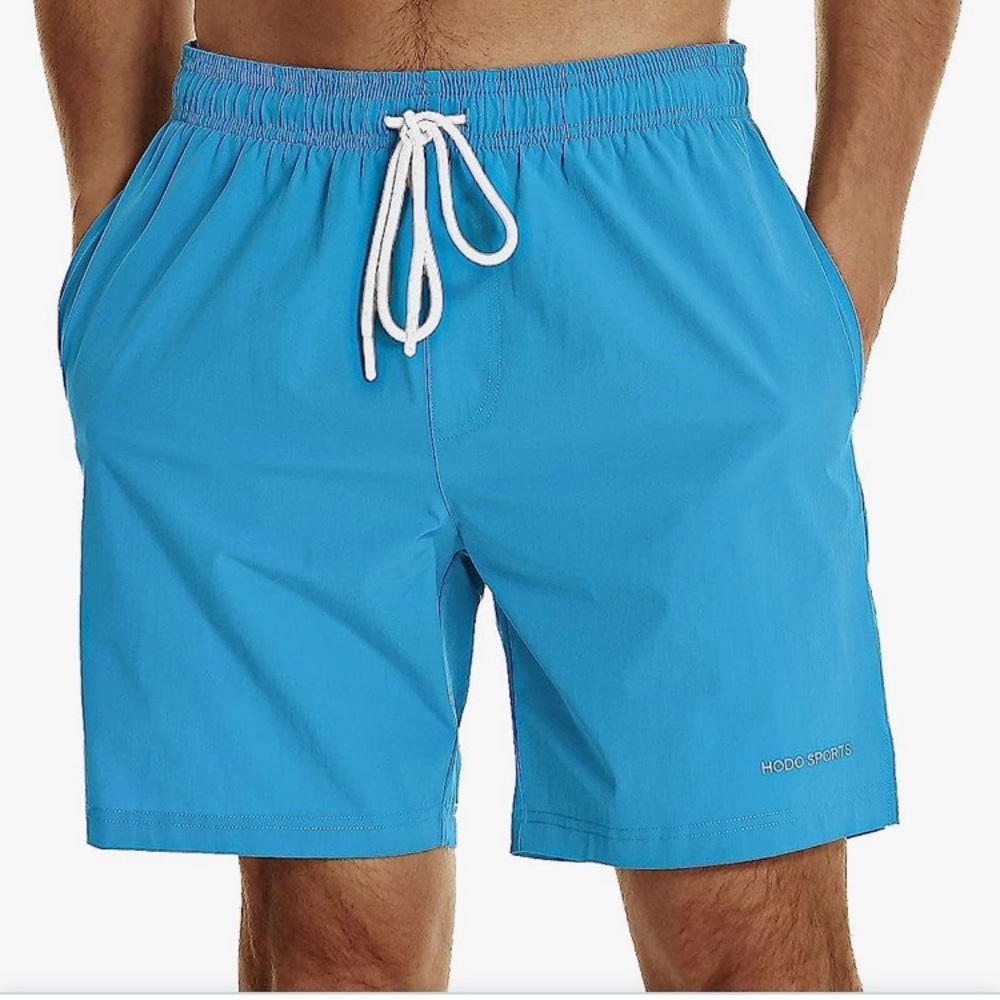 🔥 NWT HODO Sports men’s blue shorts 92% polyester, 8% spandex. XXL.